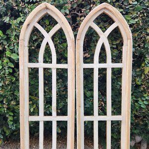 Arch Wood Frame Distress White Shabby Chic Livor Set of 2, 36.75 H